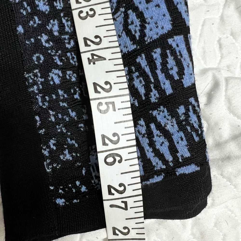 NIC+ZOE medium blue and black geometric sweater crew neck long sleeve - Picture 9 of 10